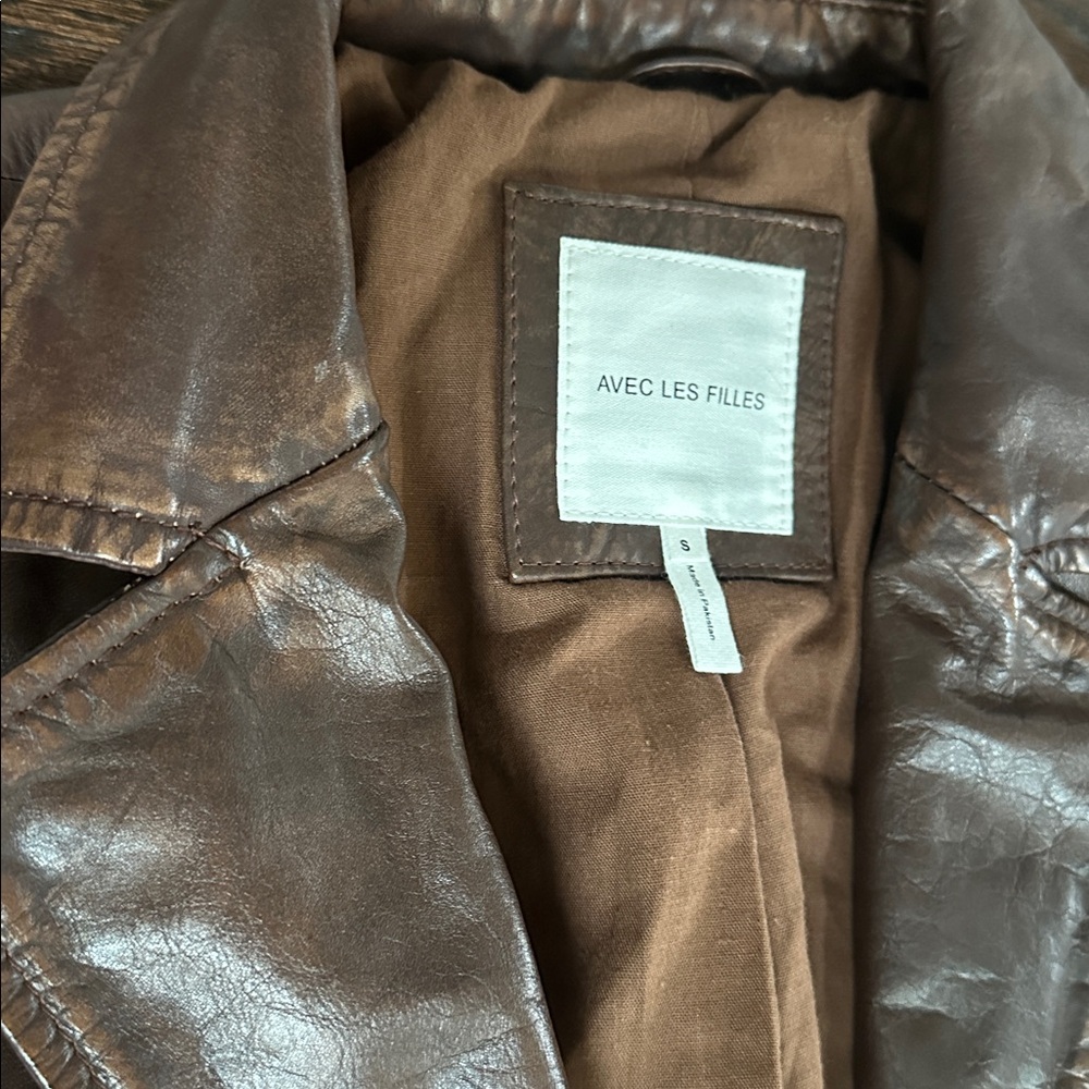 AVEC LES FILLES DISTRESSED LEATHER JACKET - Picture 3 of 4